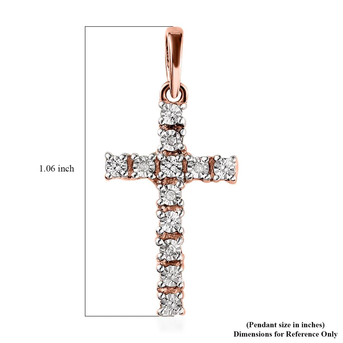 Diamond Accent Cross Pendant in 14K Rose Gold Over Sterling Silver image number 5