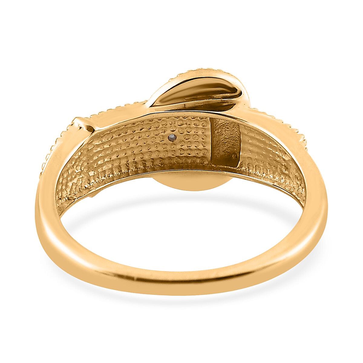 Diamond Accent Buckle Ring in 14K YG Over Sterling Silver (Size 7.0) image number 4