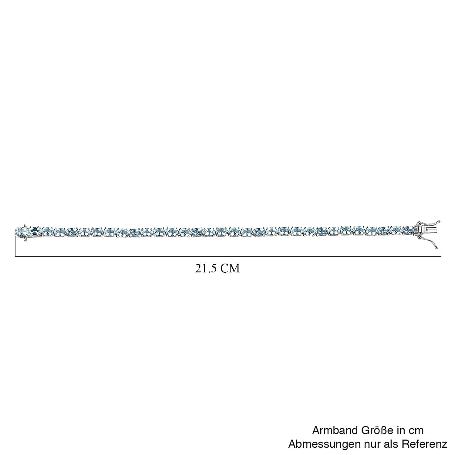 Aquamarine 12.18 ctw Bracelet in Platinum Over Sterling Silver (8.0 In)