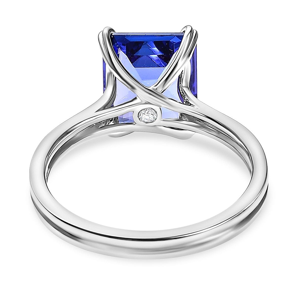 Rhapsody 950 Platinum AAAA Tanzanite and E-F VS2 Diamond Solitaire Ring (Size 9.0) 5.85 Grams 5.00 ctw image number 4