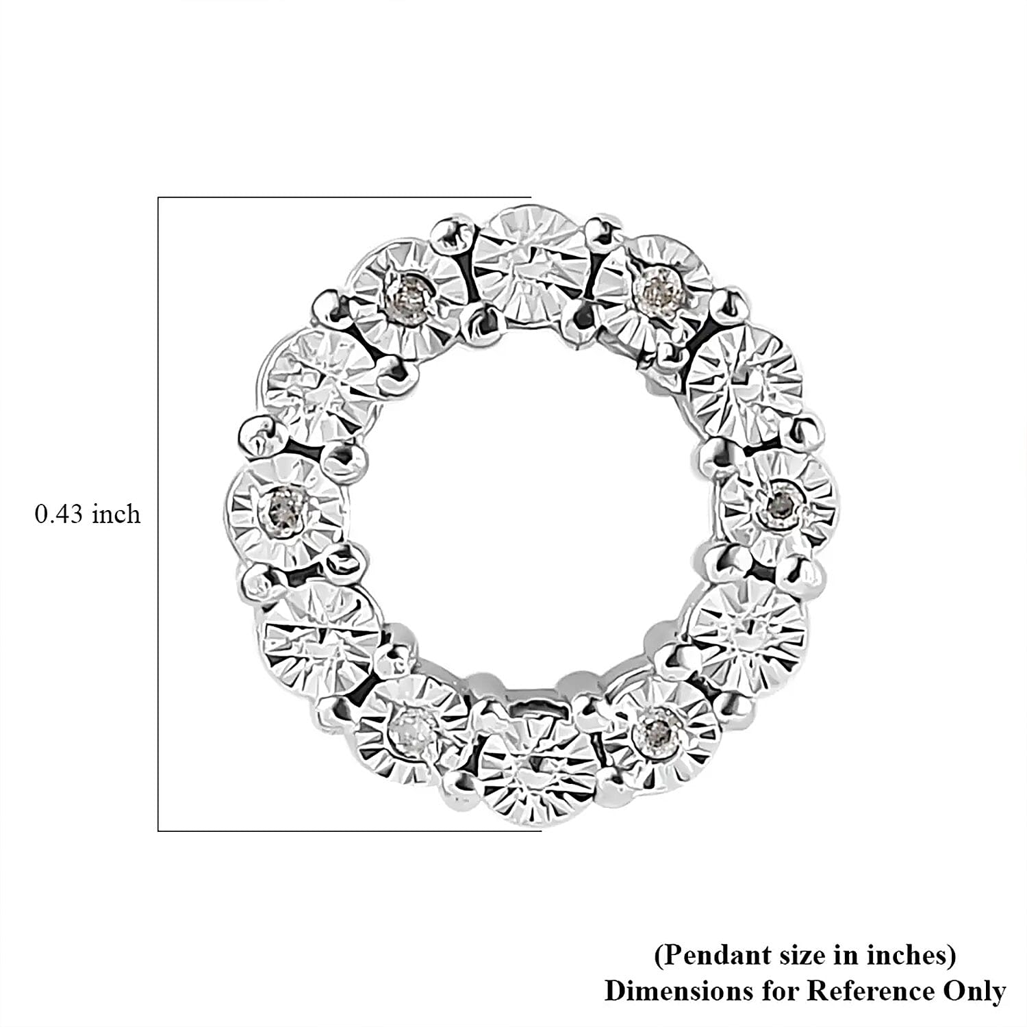 Diamond Accent Circle Pendant without Chain in Platinum Over Sterling Silver