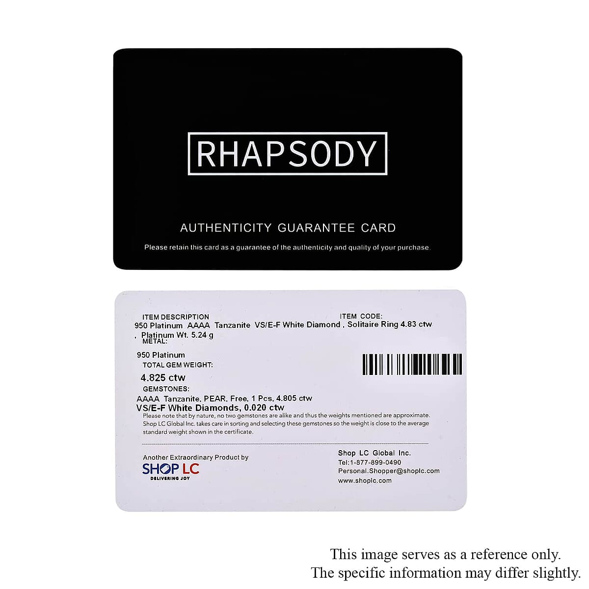 Certified & Appraised Rhapsody 950 Platinum AAAA Tanzanite and E-F VS2 Diamond Solitaire Ring (Size 9.0) 5.25 Grams 5.30 ctw image number 7