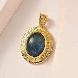 Malagasy Labradorite 11.00 ctw Pendant in Vermeil YG Over Sterling Silver
