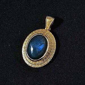 Malagasy Labradorite 11.00 ctw Pendant in Vermeil YG Over Sterling Silver