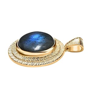 Malagasy Labradorite 11.00 ctw Pendant in Vermeil YG Over Sterling Silver