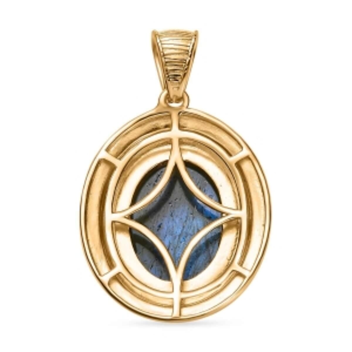 Malagasy Labradorite 11.00 ctw Pendant in Vermeil YG Over Sterling Silver image number 2