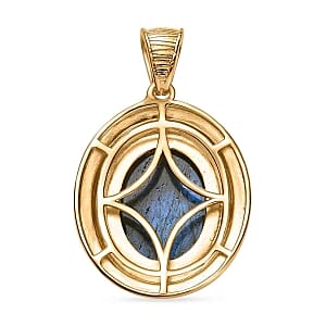 Malagasy Labradorite 11.00 ctw Pendant in Vermeil YG Over Sterling Silver