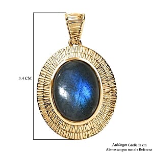 Malagasy Labradorite 11.00 ctw Pendant in Vermeil YG Over Sterling Silver