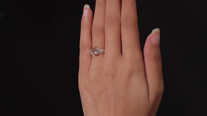 Luxoro 10K Rose Gold Premium Marropino Morganite and Diamond Split Shank Ring 1.65 ctw
