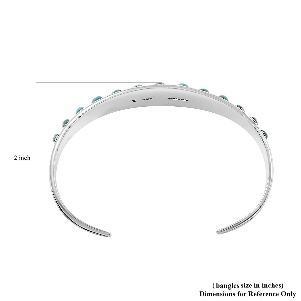 Santa Fe Style Turquoise Cuff Bracelet in Sterling Silver (Adjustable) 6.50 ctw image number 4