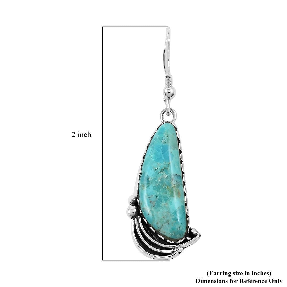 Santa Fe Style Turquoise Earrings in Sterling Silver 1.75 ctw image number 4