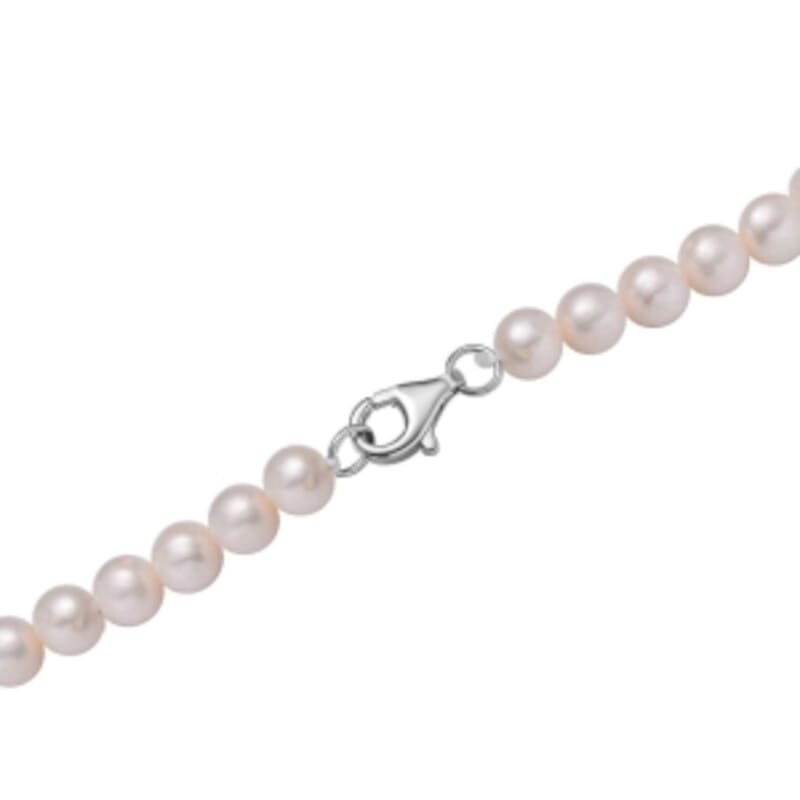 White Freshwater Pearl 165.60 ctw Necklace in Rhodium Over Sterling Silver 24 Inches