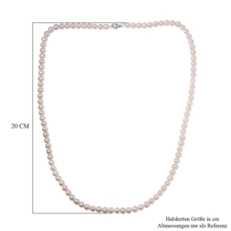 White Freshwater Pearl 165.60 ctw Necklace in Rhodium Over Sterling Silver 24 Inches