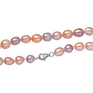 Multi Freshwater Pearl 350.00 ctw Necklace in Rhodium Over Sterling Silver 36 Inches