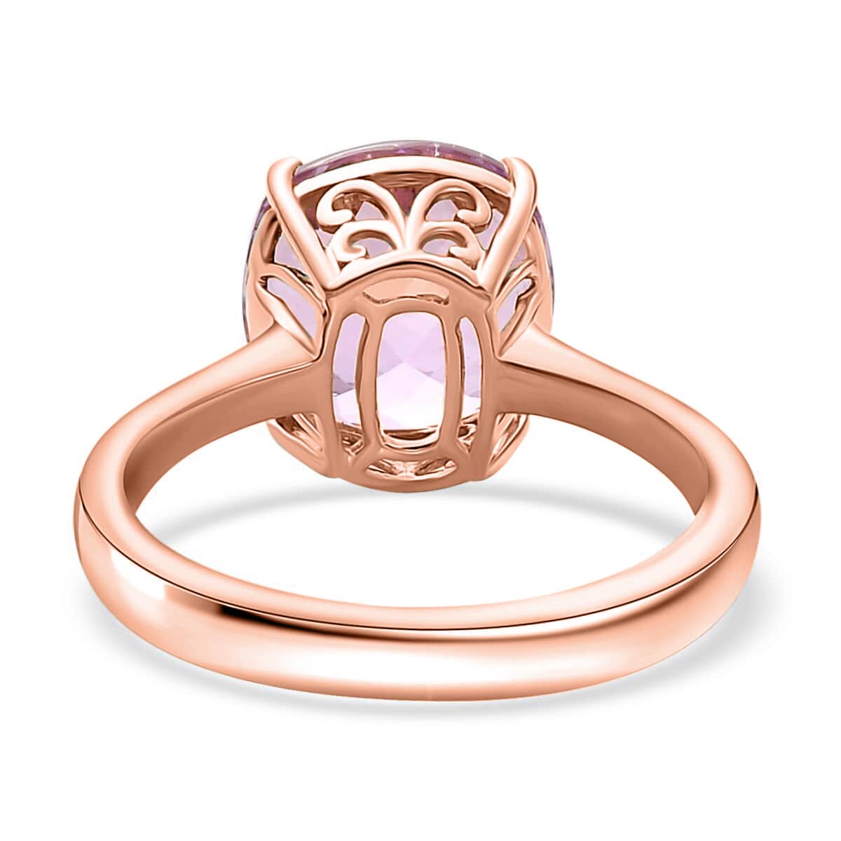 Luxoro 14K Rose Gold AAA Patroke Kunzite Solitaire Ring 5.75 ctw image number 4