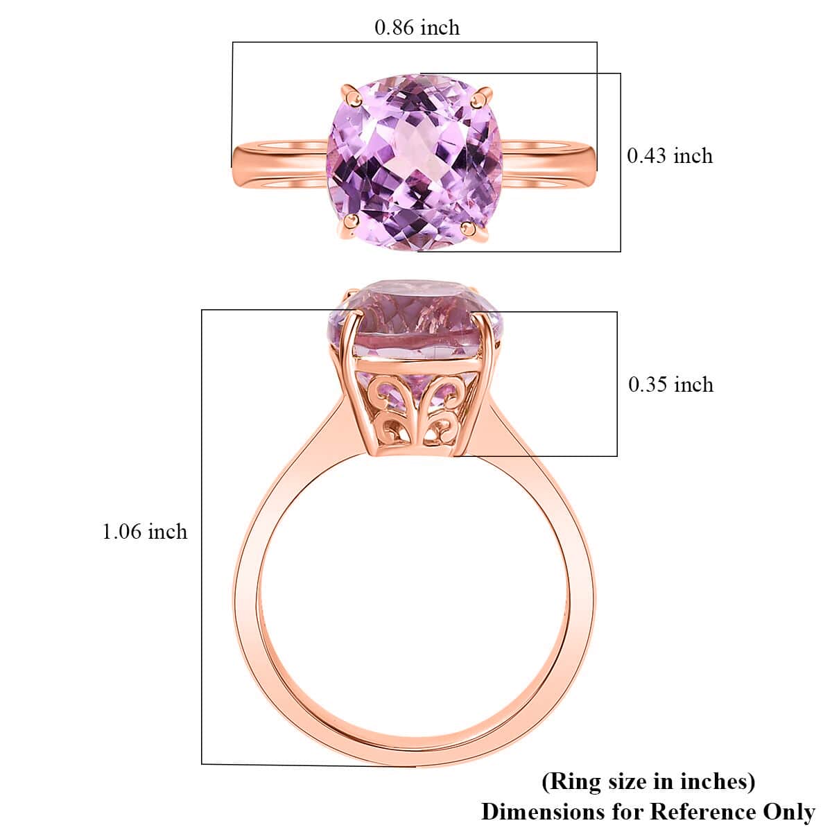 Luxoro 14K Rose Gold AAA Patroke Kunzite Solitaire Ring 5.75 ctw image number 5