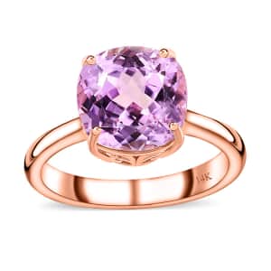 Luxoro 14K Rose Gold AAA Patroke Kunzite Solitaire Ring (Size 8.0) 5.75 ctw