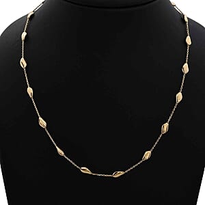 Vermeil YG Over Sterling Silver Chain Necklace (18 Inches) 5.87 Grams