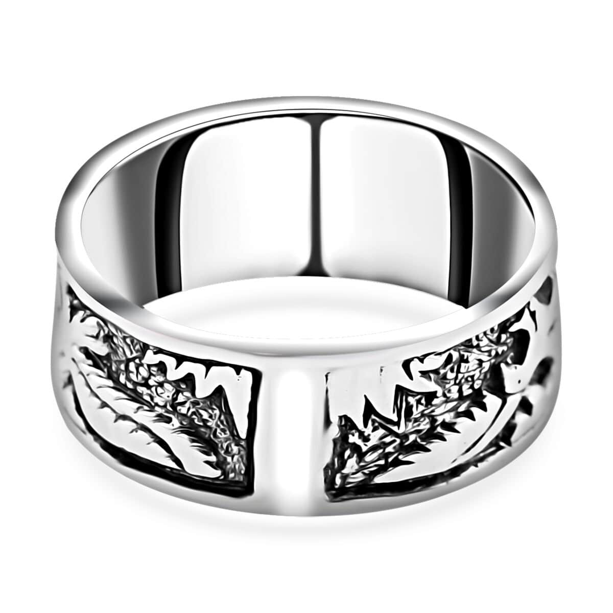 Bali Legacy Sterling Silver Engraved Eagle Ring (Size 9.0) 4.65 Grams image number 4