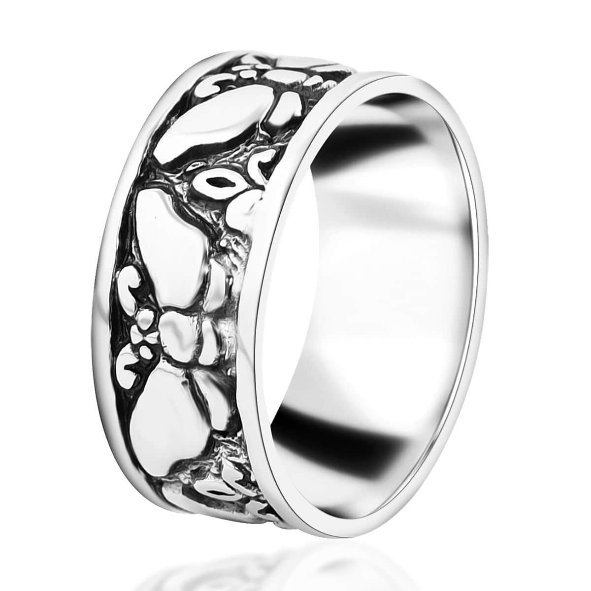 Bali Legacy Sterling Silver Engraved Butterfly Ring (Size 6.0) 4.80 Grams image number 3