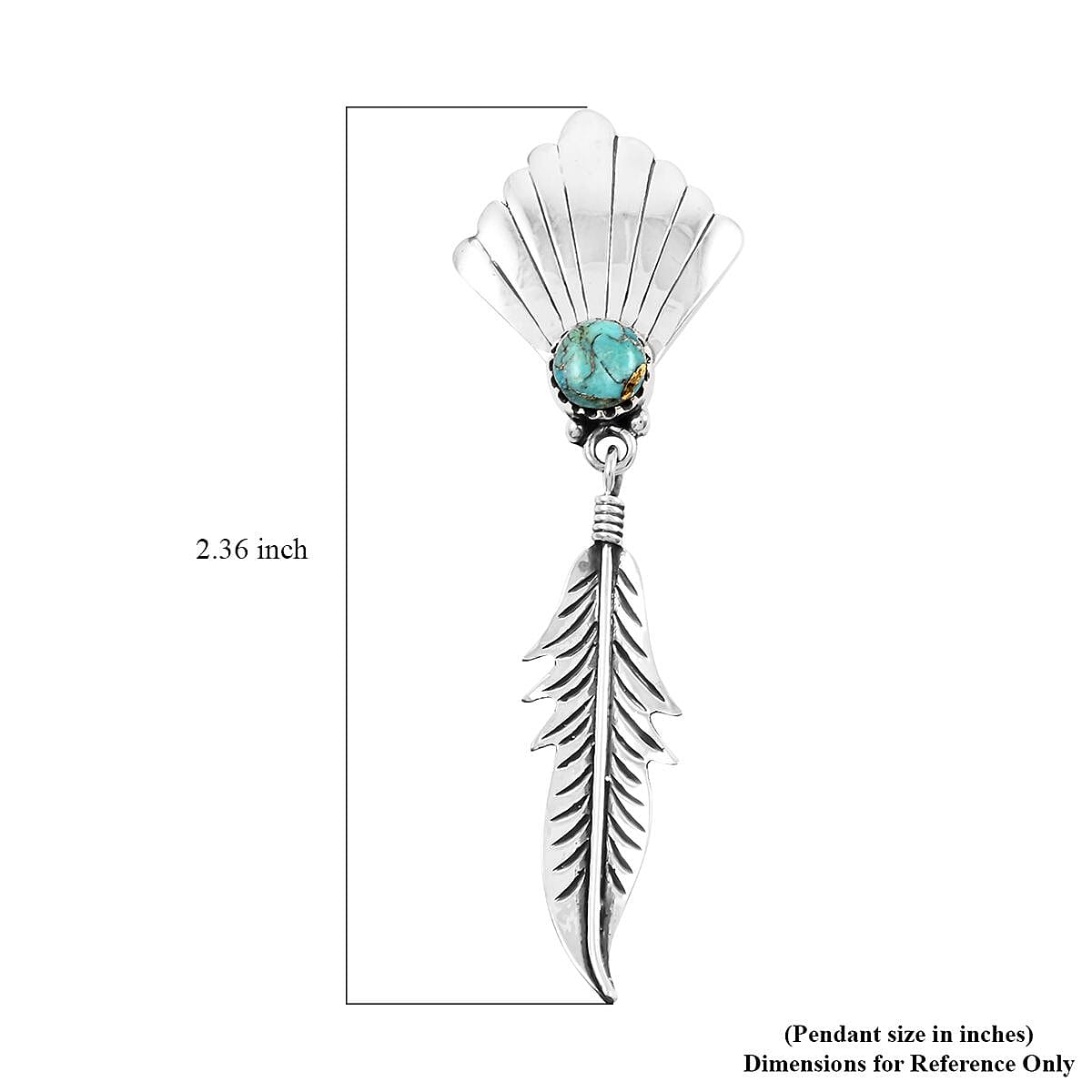 Santa Fe Style Mojave Turquoise Feather Earrings in Sterling Silver 0.75 ctw