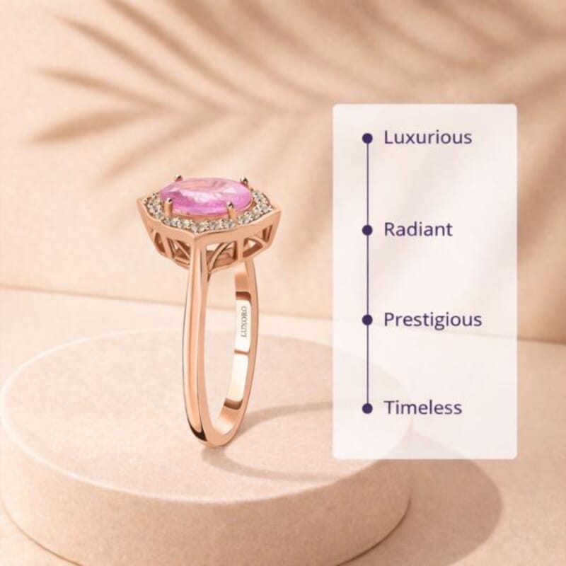 Certified & Appraised Luxoro AAA Madagascar Pink Sapphire and G-H I2 Diamond 1.50 ctw Ring in 14K Rose Gold (Size 6.0)