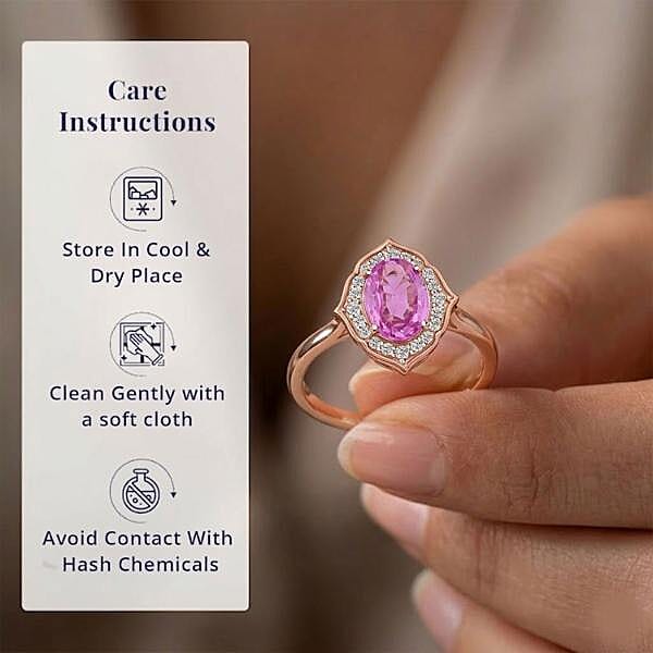 Certified & Appraised Luxoro AAA Madagascar Pink Sapphire and G-H I2 Diamond 1.50 ctw Ring in 14K Rose Gold (Size 6.0)