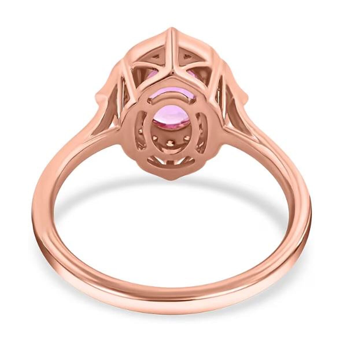 Certified & Appraised Luxoro AAA Madagascar Pink Sapphire and G-H I2 Diamond 1.50 ctw Ring in 14K Rose Gold (Size 6.0) image number 6