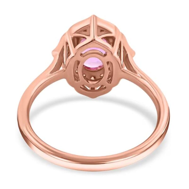 Certified & Appraised Luxoro AAA Madagascar Pink Sapphire and G-H I2 Diamond 1.50 ctw Ring in 14K Rose Gold (Size 6.0)