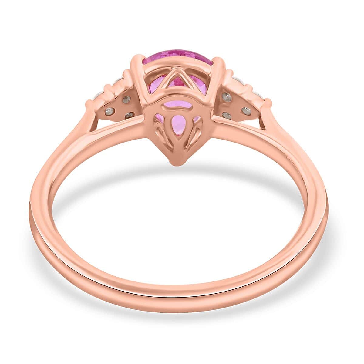 Certified & Appraised AAA Madagascar Pink Sapphire and SI Diamond 1.25 ctw Ring in Iliana 18K Rose Gold (Size 6.0)