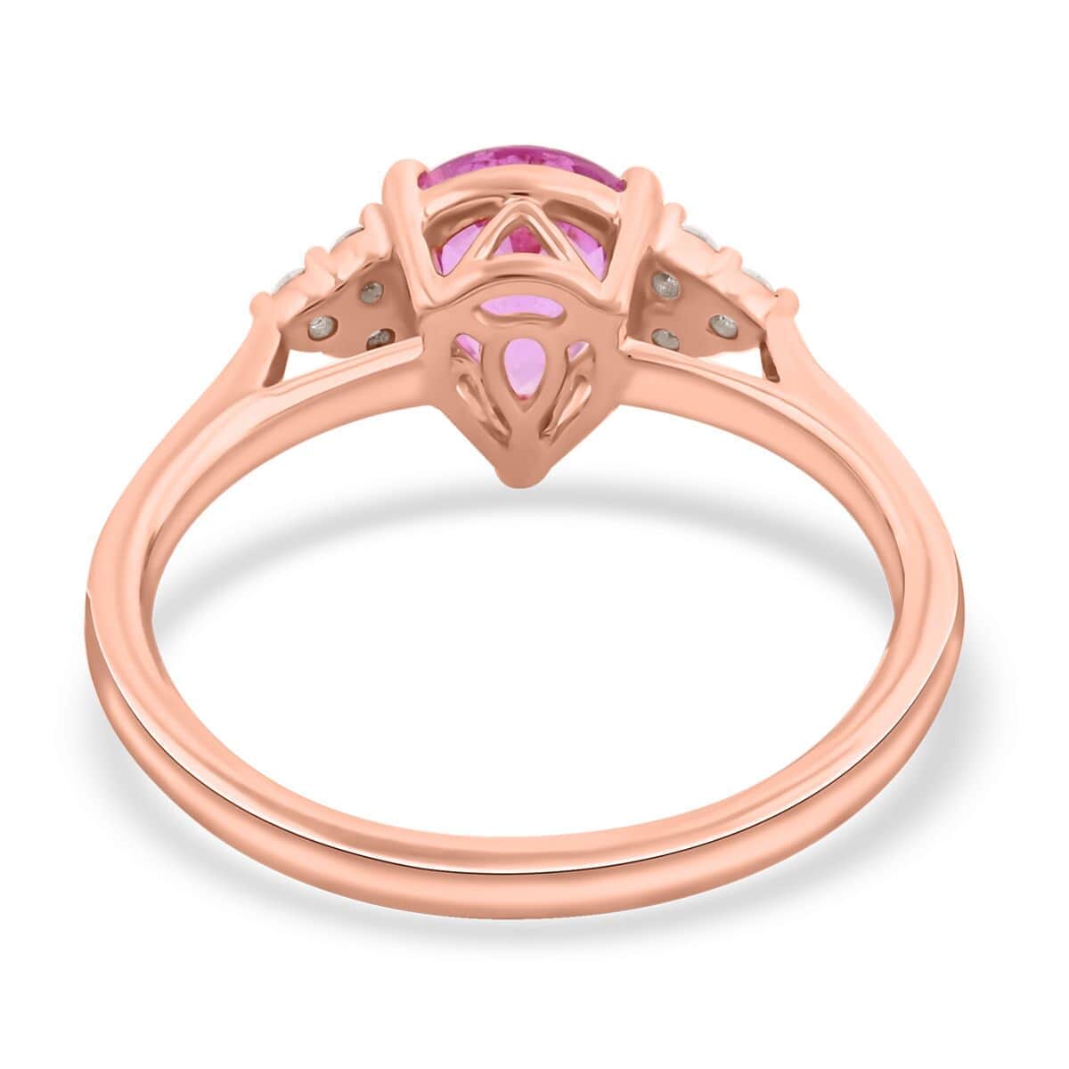 Certified & Appraised AAA Madagascar Pink Sapphire and SI Diamond 1.25 ctw Ring in Iliana 18K Rose Gold (Size 6.0) image number 4