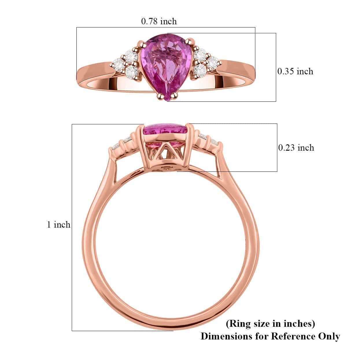 Certified & Appraised AAA Madagascar Pink Sapphire and SI Diamond 1.25 ctw Ring in Iliana 18K Rose Gold (Size 6.0) image number 5