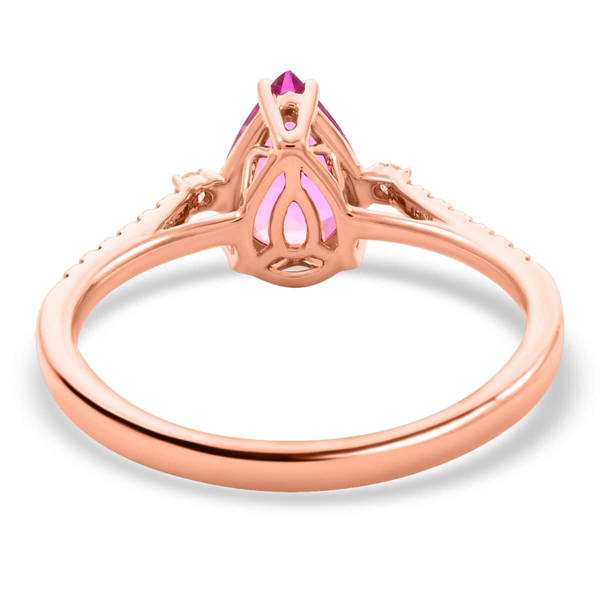 Certified & Appraised Iliana AAA Madagascar Pink Sapphire and SI Diamond 1.25 ctw Ring in 18K Rose Gold (Size 6.0) image number 4