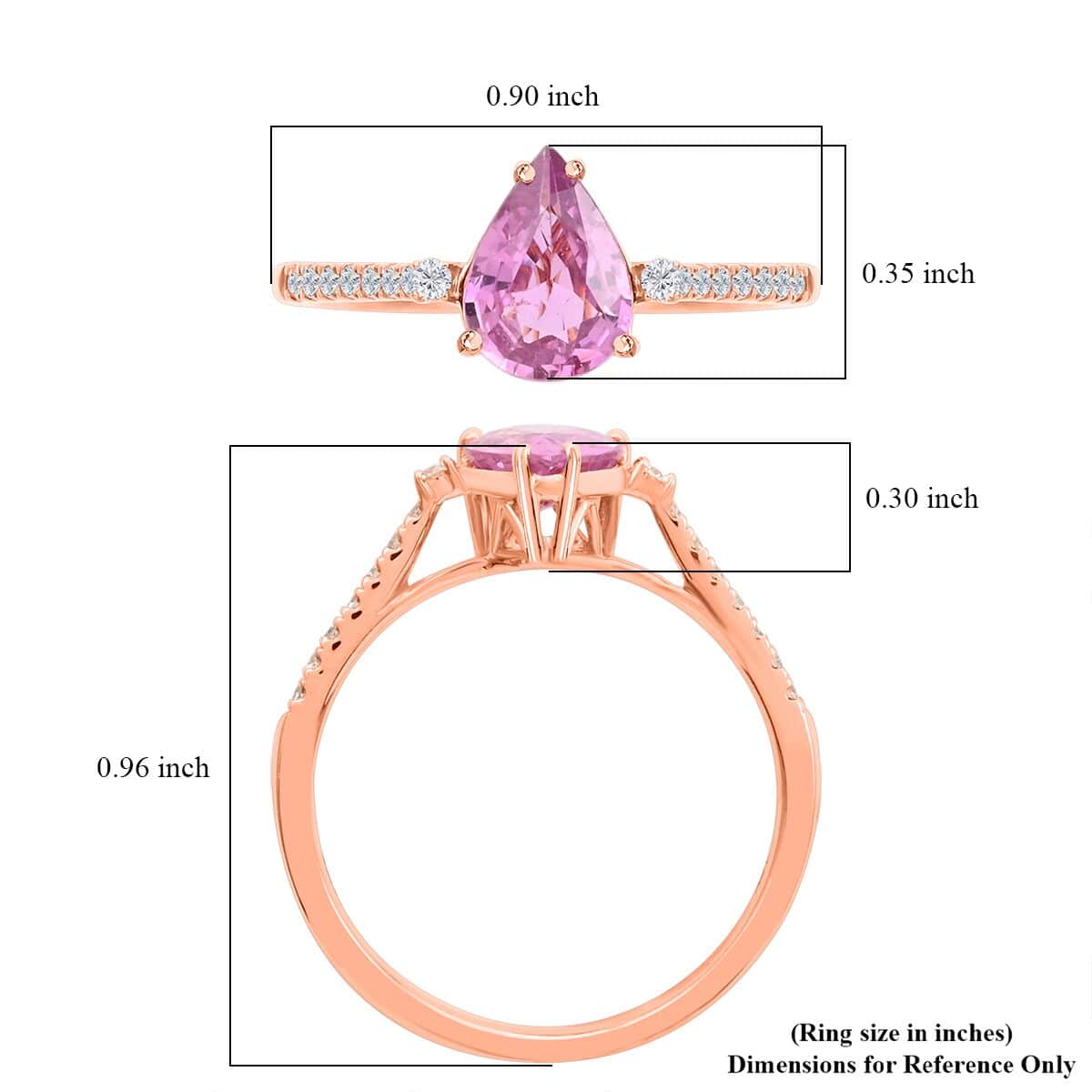 Certified & Appraised Iliana AAA Madagascar Pink Sapphire and SI Diamond 1.25 ctw Ring in 18K Rose Gold (Size 6.0) image number 5