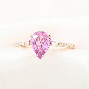 Certified & Appraised Iliana AAA Madagascar Pink Sapphire and SI Diamond 1.25 ctw Ring in 18K Rose Gold (Size 9.5)