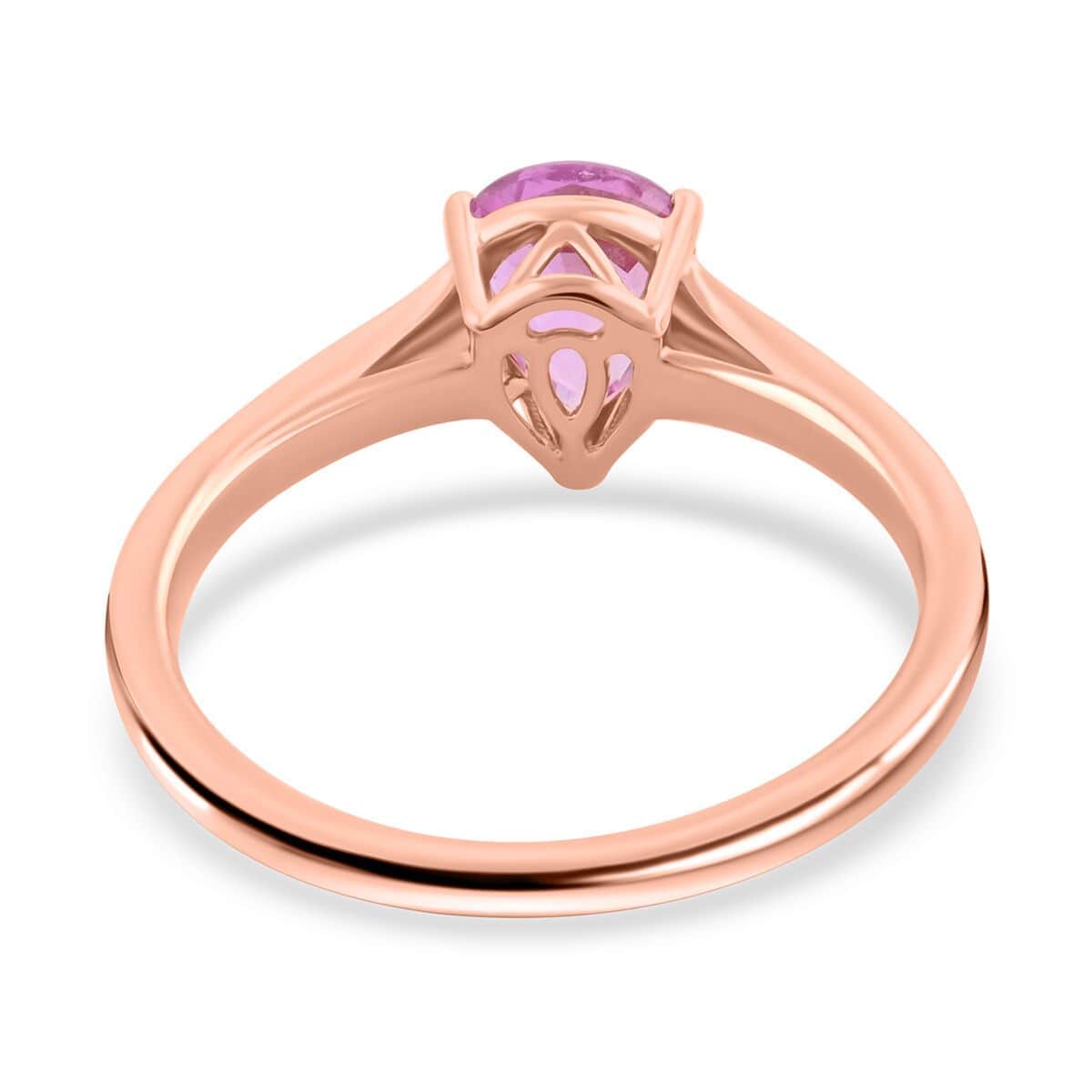 Certified & Appraised Iliana 18K Rose Gold AAA Madagascar Pink Sapphire and SI Diamond Ring (Size 6.0) 1.30 ctw image number 4