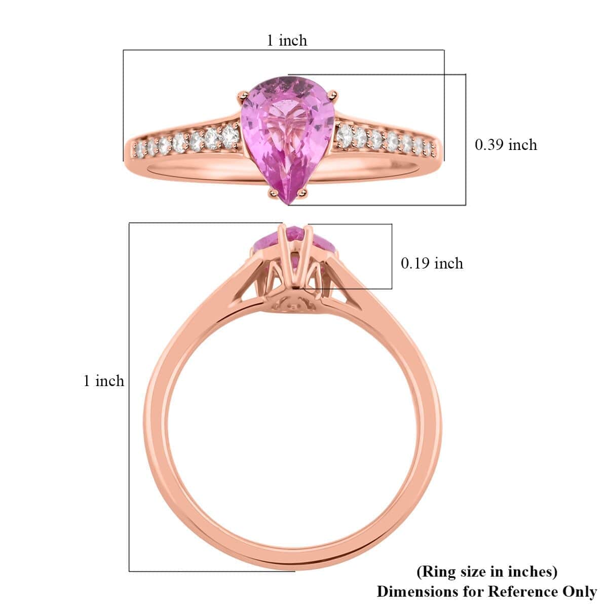 Certified & Appraised Iliana 18K Rose Gold AAA Madagascar Pink Sapphire and SI Diamond Ring (Size 6.0) 1.30 ctw image number 5