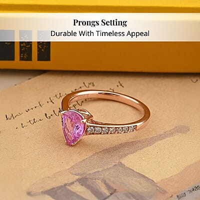 Certified & Appraised Iliana 18K Rose Gold AAA Madagascar Pink Sapphire and SI Diamond Ring (Size 7.0) 1.30 ctw