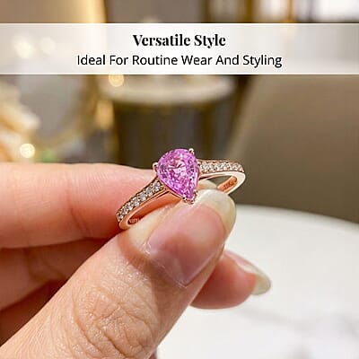 Certified & Appraised Iliana 18K Rose Gold AAA Madagascar Pink Sapphire and SI Diamond Ring (Size 7.0) 1.30 ctw
