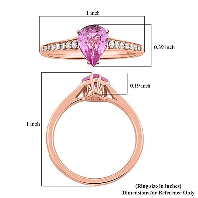 Certified & Appraised Iliana 18K Rose Gold AAA Madagascar Pink Sapphire and SI Diamond Ring (Size 7.0) 1.30 ctw