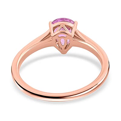 Certified & Appraised Iliana 18K Rose Gold AAA Madagascar Pink Sapphire and SI Diamond Ring (Size 7.0) 1.30 ctw
