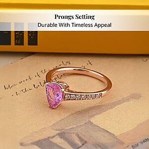 Certified & Appraised Iliana 18K Rose Gold AAA Madagascar Pink Sapphire and SI Diamond Ring (Size 8.0) 1.30 ctw