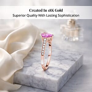 Certified & Appraised Iliana 18K Rose Gold AAA Madagascar Pink Sapphire and SI Diamond Ring (Size 9.0) 1.30 ctw