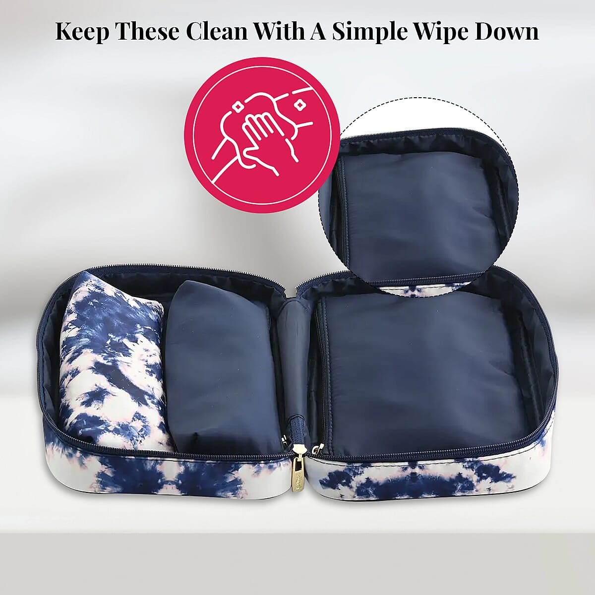 Scunci Conair Tie Dye 4pc Travel Makeup Bag Set image number 4