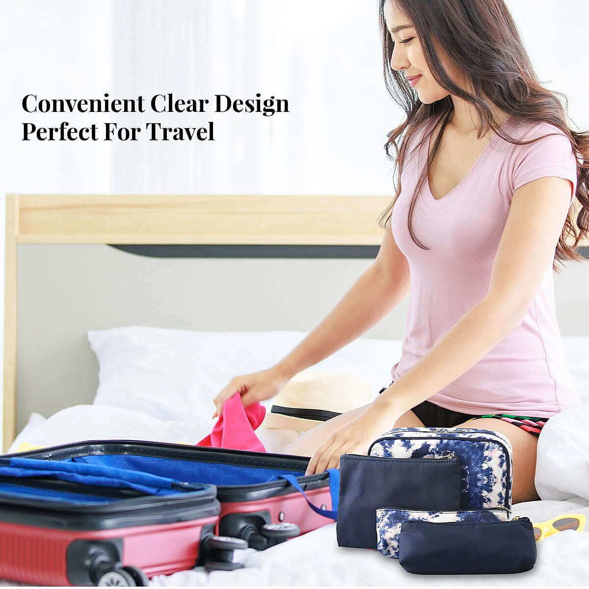 Scunci Conair Tie Dye 4pc Travel Makeup Bag Set image number 5