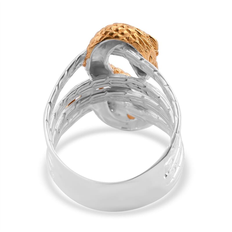 Bali Legacy Vermeil Yellow Gold Over and Sterling Silver Dragon Ring (Size 10.0) (9 g)