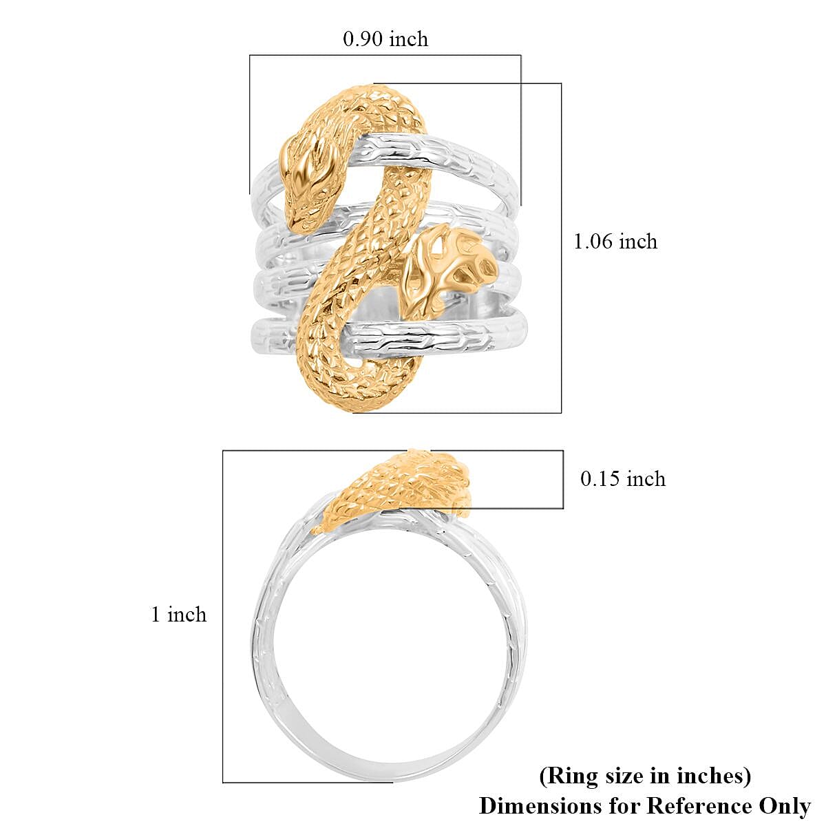 Doorbuster Bali Legacy Vermeil Yellow Gold Over Sterling Silver Dragon Ring (9 g) image number 5