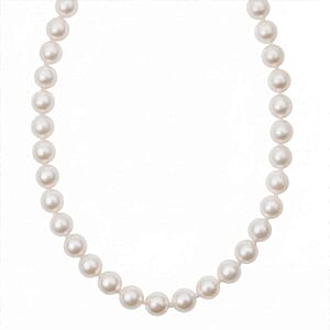 White Freshwater Pearl 220.00 ctw Necklace in Rhodium Over Sterling Silver 18 Inches