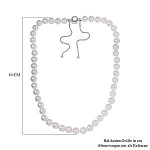 White Freshwater Pearl 220.00 ctw Necklace in Rhodium Over Sterling Silver 18 Inches