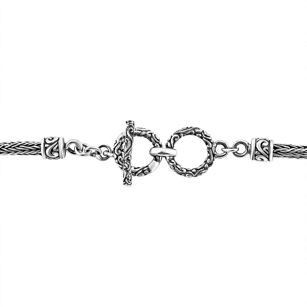 Bali Legacy Sterling Silver Engraved Elephant Tulang Naga Necklace 18-19 Inches 30.70 Grams image number 4